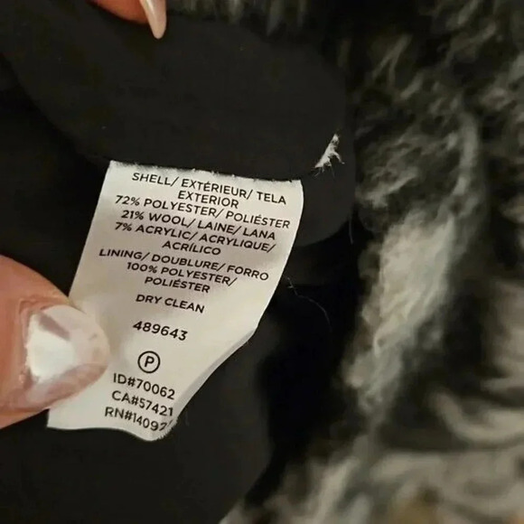 Loft Womens Gray‎ Leopard Spotted Moto Coat Asymmetric Zip Wool Blend size SP - Picture 6 of 11